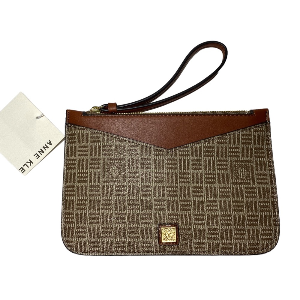 Anne Klein wristlet Lion logo pouch wallet